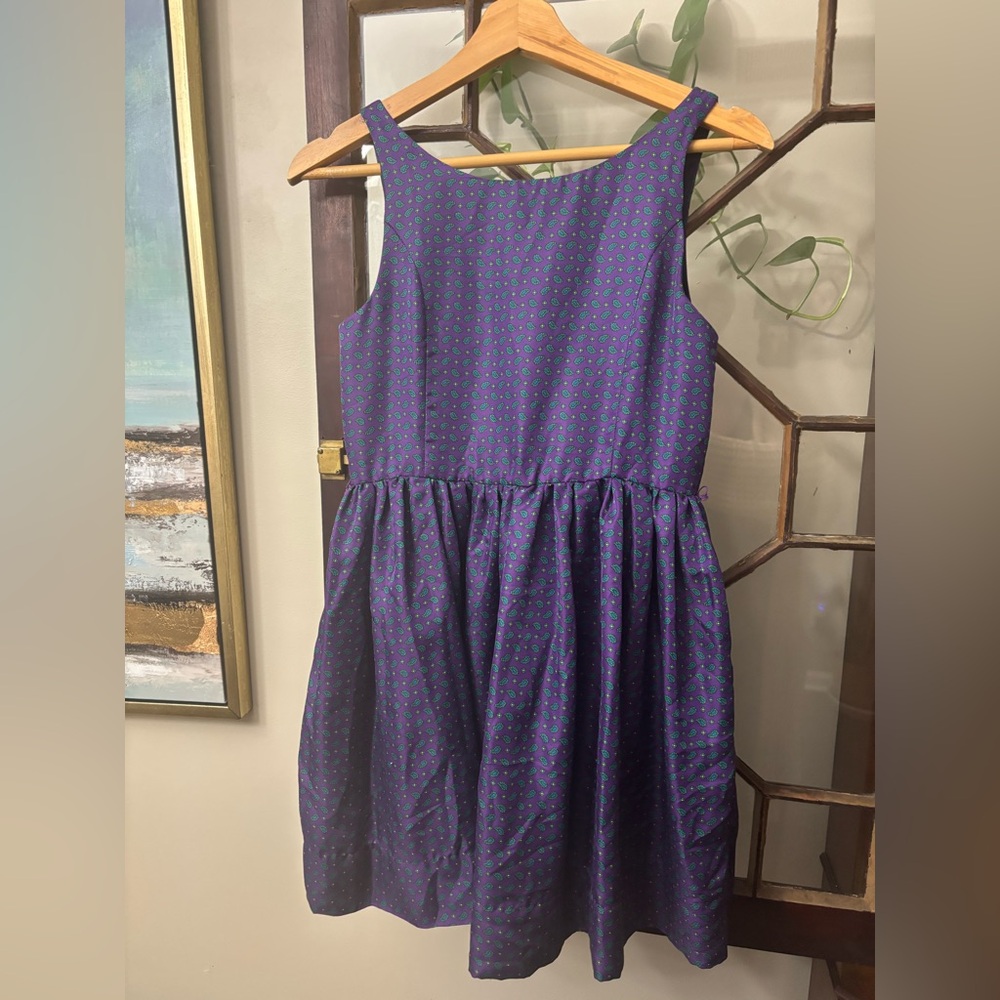Ralph Lauren Purple Dress with Green Paisley